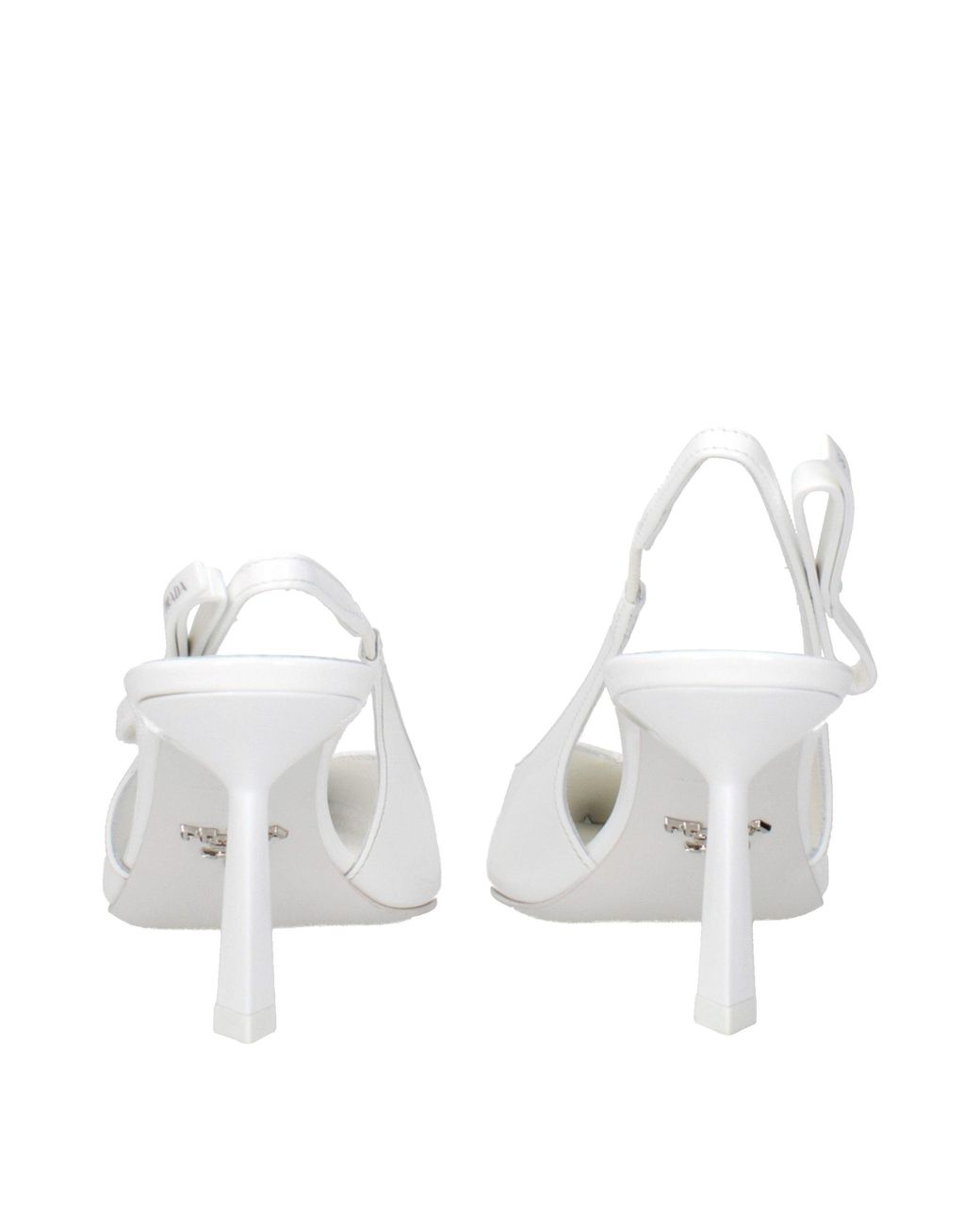 Prada White Shaped Slingbacks