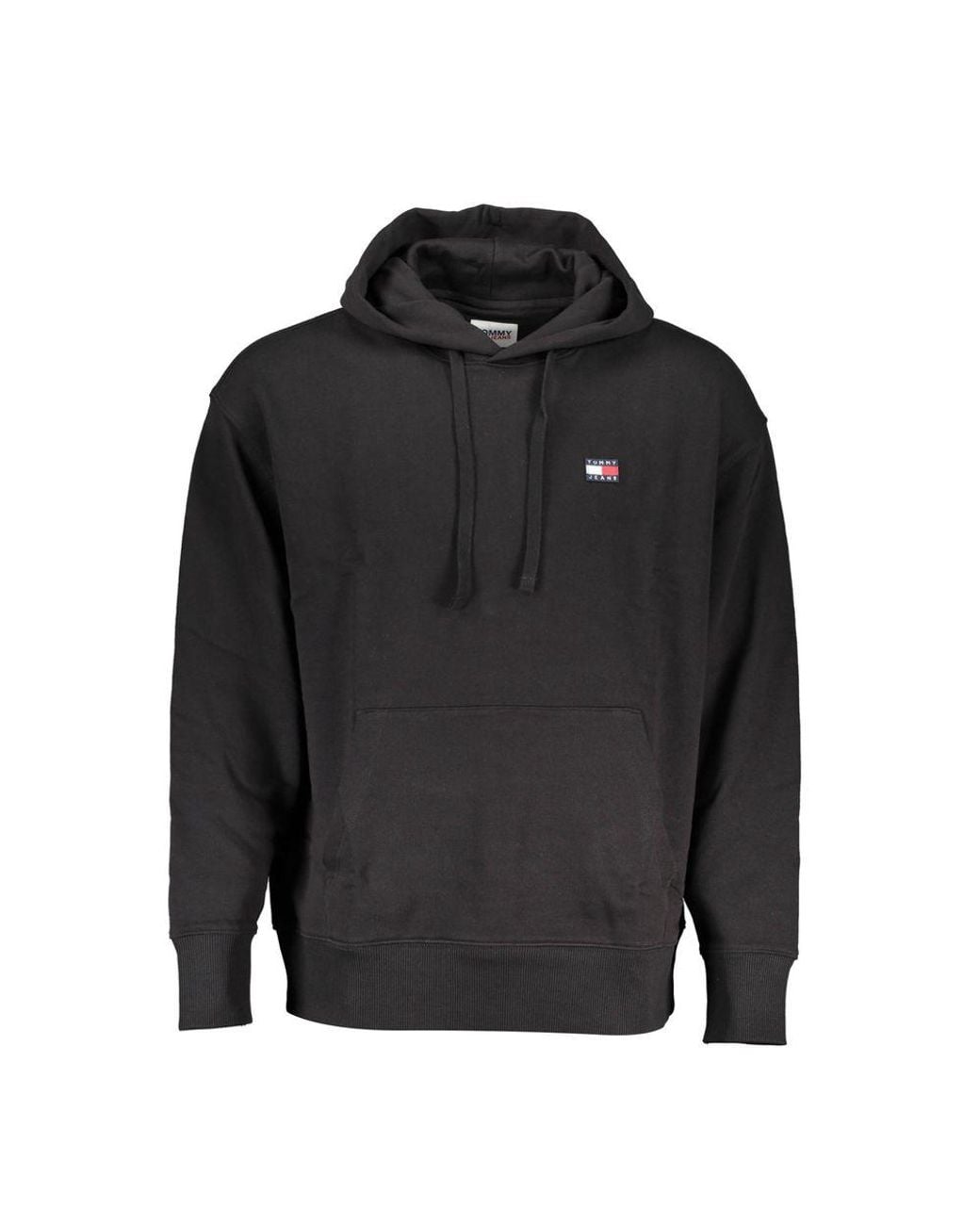 Tommy Hilfiger Black Sleek Cotton Hooded Sweatshirt With Logo for men