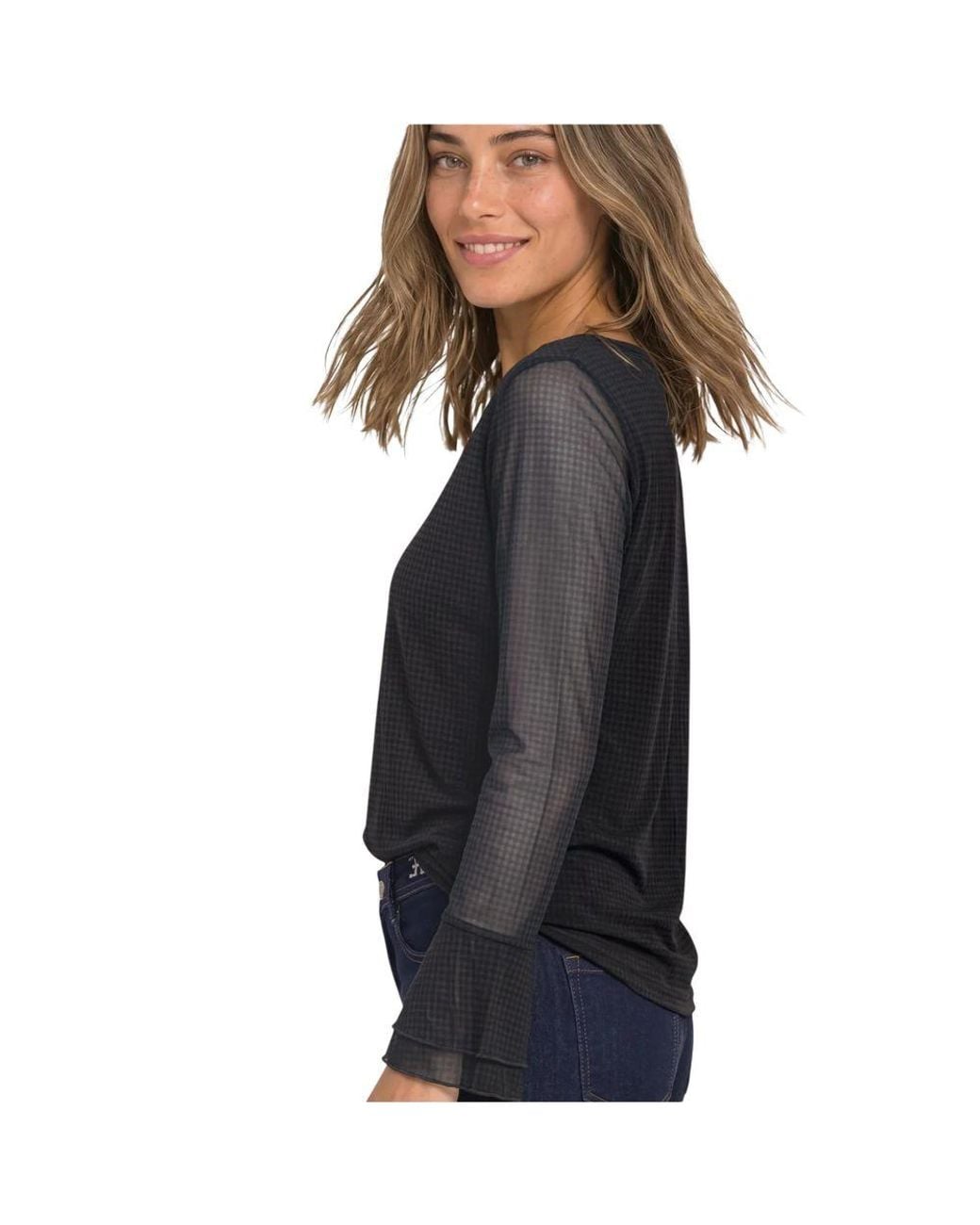 Street One Black Bicolor Polyester Blouse