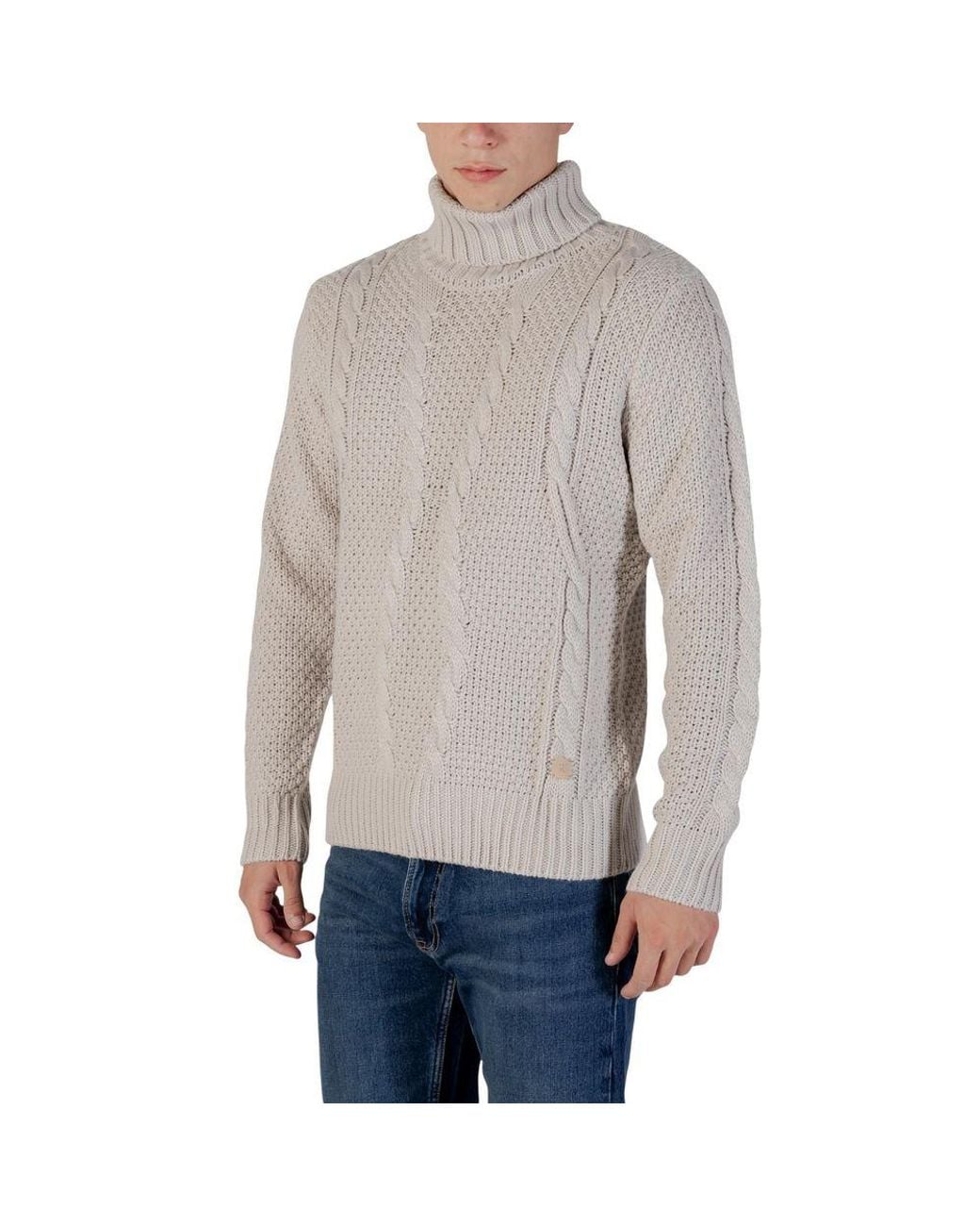 Gianni Lupo Gray Marabou Turtleneck for men