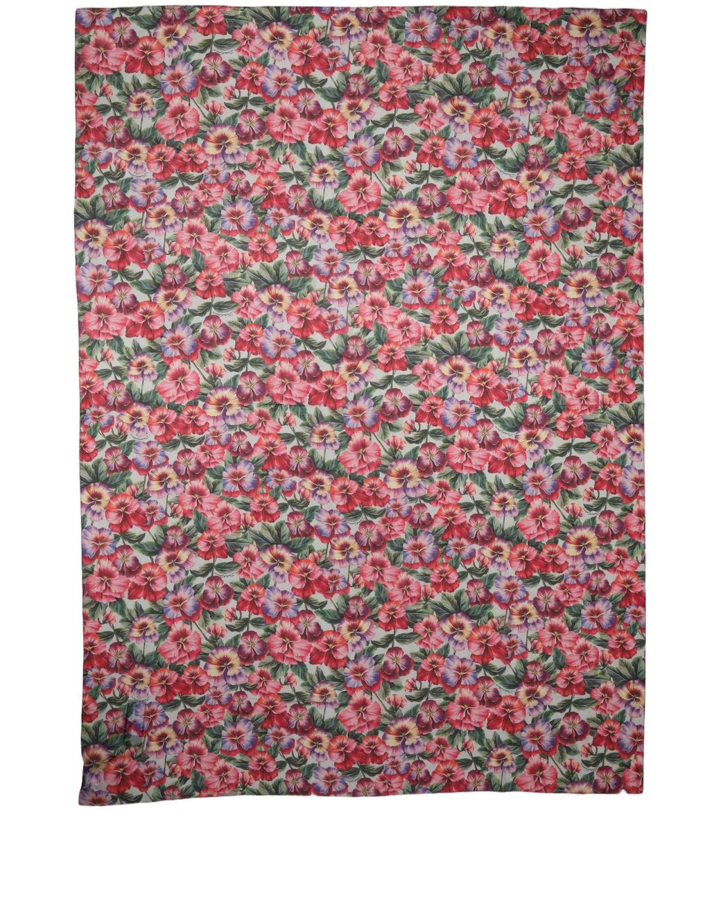 Dolce & Gabbana Red Multicolor Floral Cotton Lace Stole Scarf