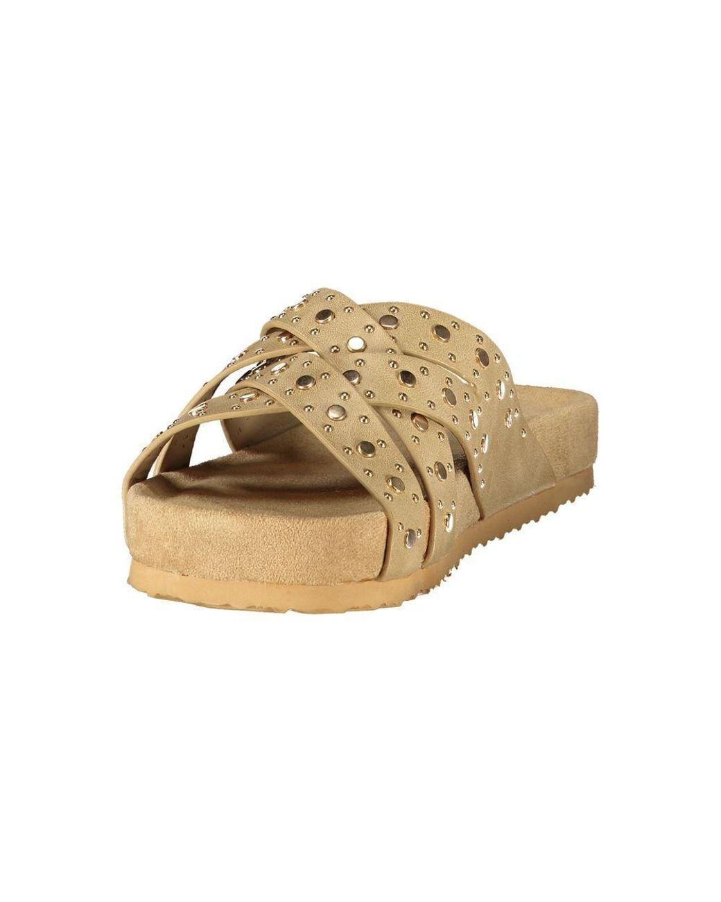 Laura Biagiotti Metallic Beige Polyurethane S Sandal