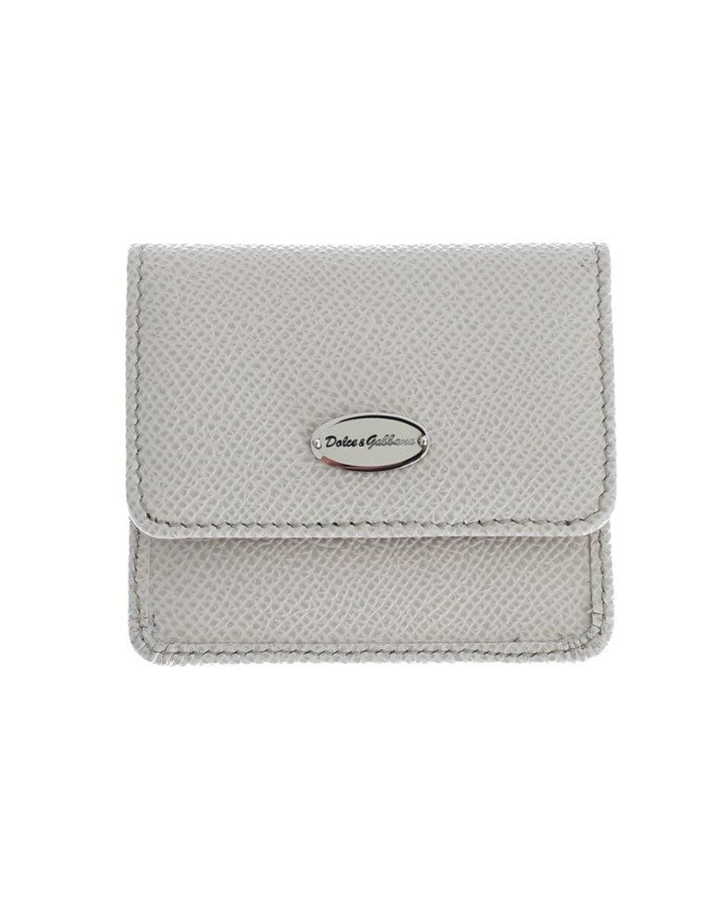 Dolce & Gabbana Gray Dauphine Leather Case Wallet