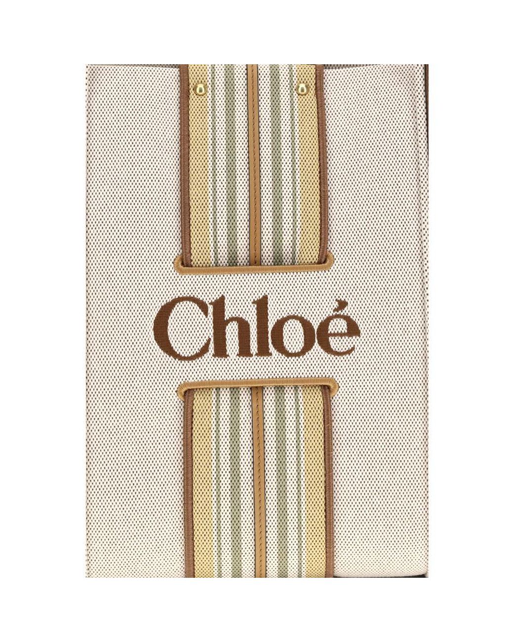 Chloé White Beige Cotton Shoulder Bag