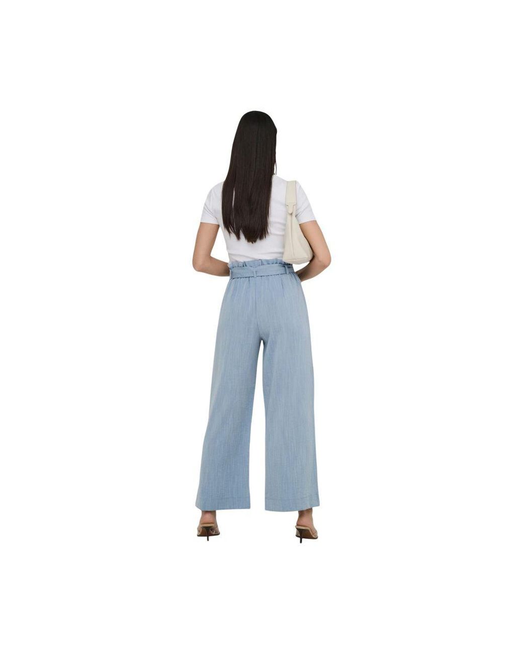 ONLY Blue Viscose Casual Pants