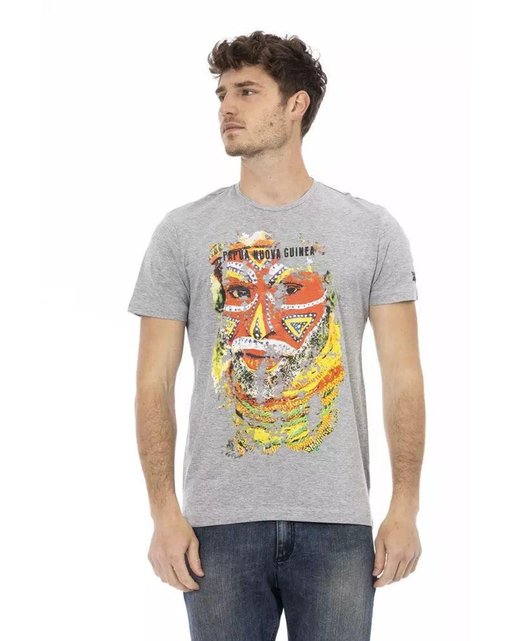 TRUSSARDI ACTION Gray Cotton Men T for men