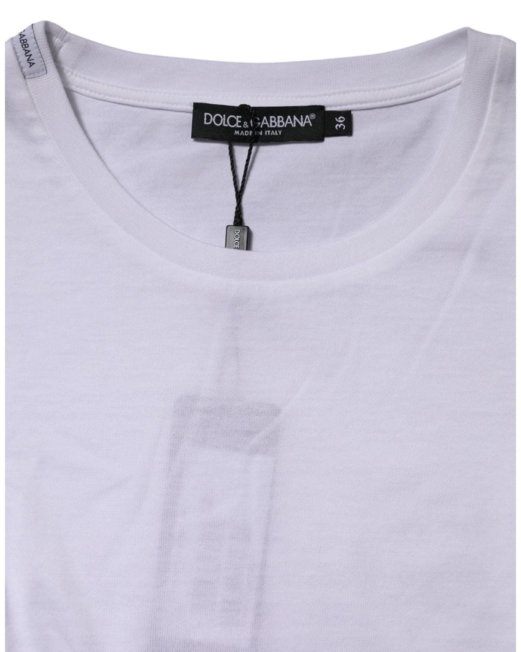 Dolce & Gabbana Purple White Cotton Crew Neck Short Sleeves T