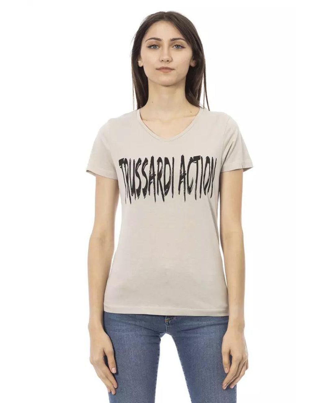 TRUSSARDI ACTION Natural Beige Cotton Top