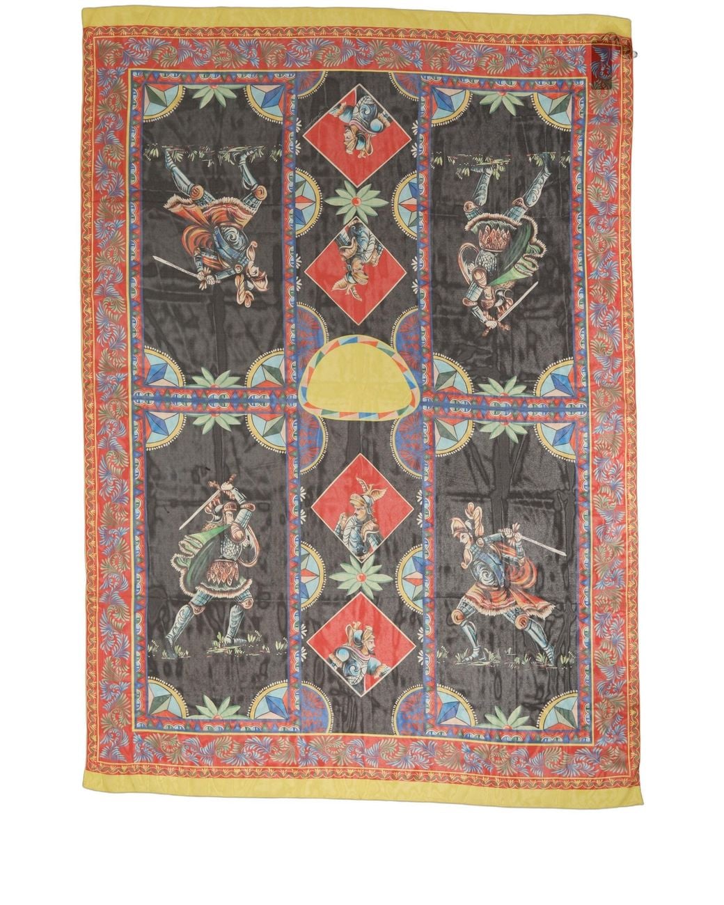 Dolce & Gabbana Orange Multicolor Silk Printed Shawl Stole Scarf