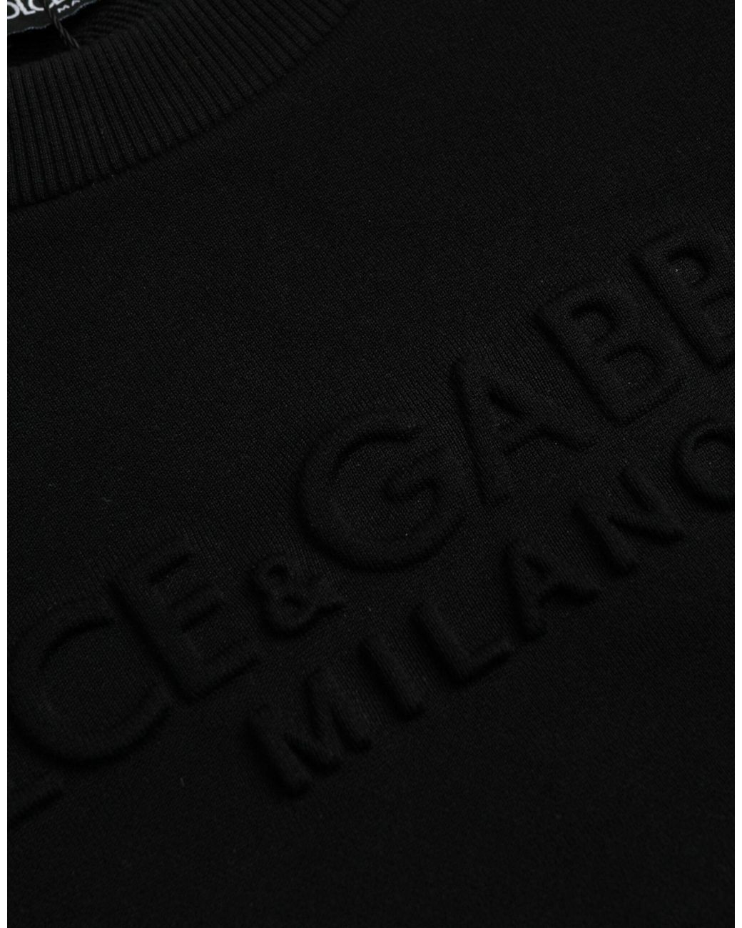 Dolce & Gabbana Black Cotton Long Sleeves Sweatshirt Sweater for men