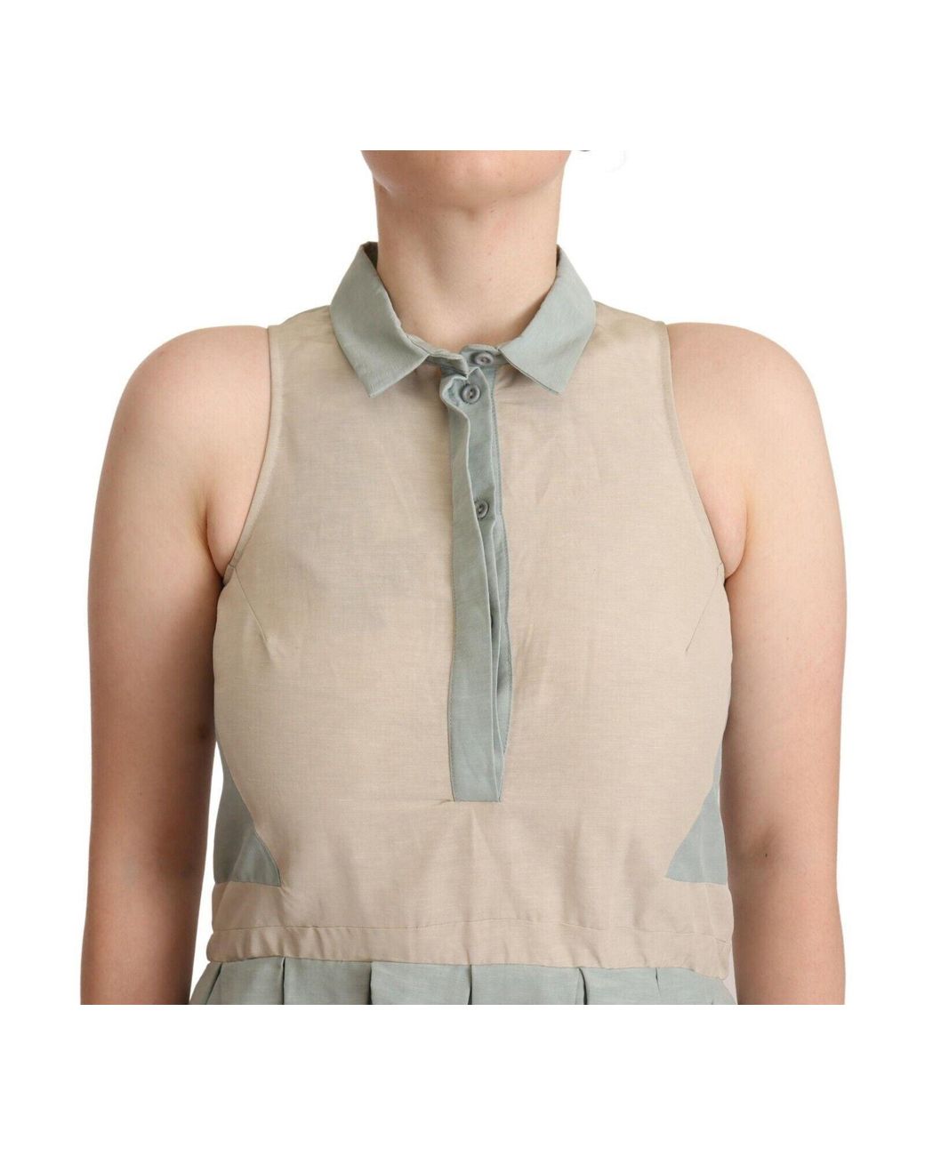 Comeforbreakfast Multicolor Collared Sleeveless Sheath Dress