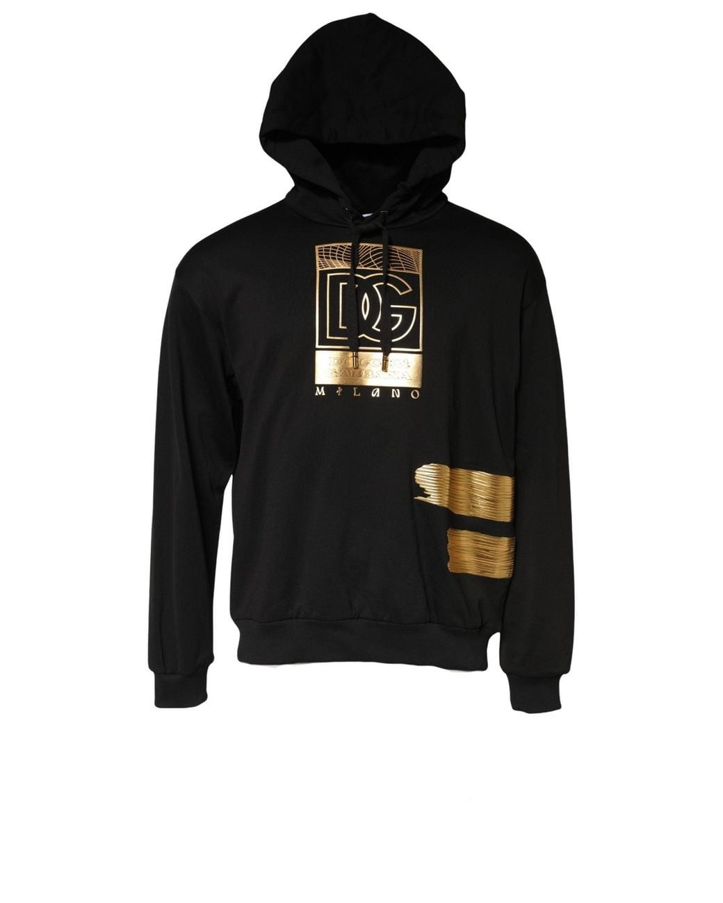 Dolce & Gabbana Black Dg Logo Hoodie Men Sweatshirt Sweater for men