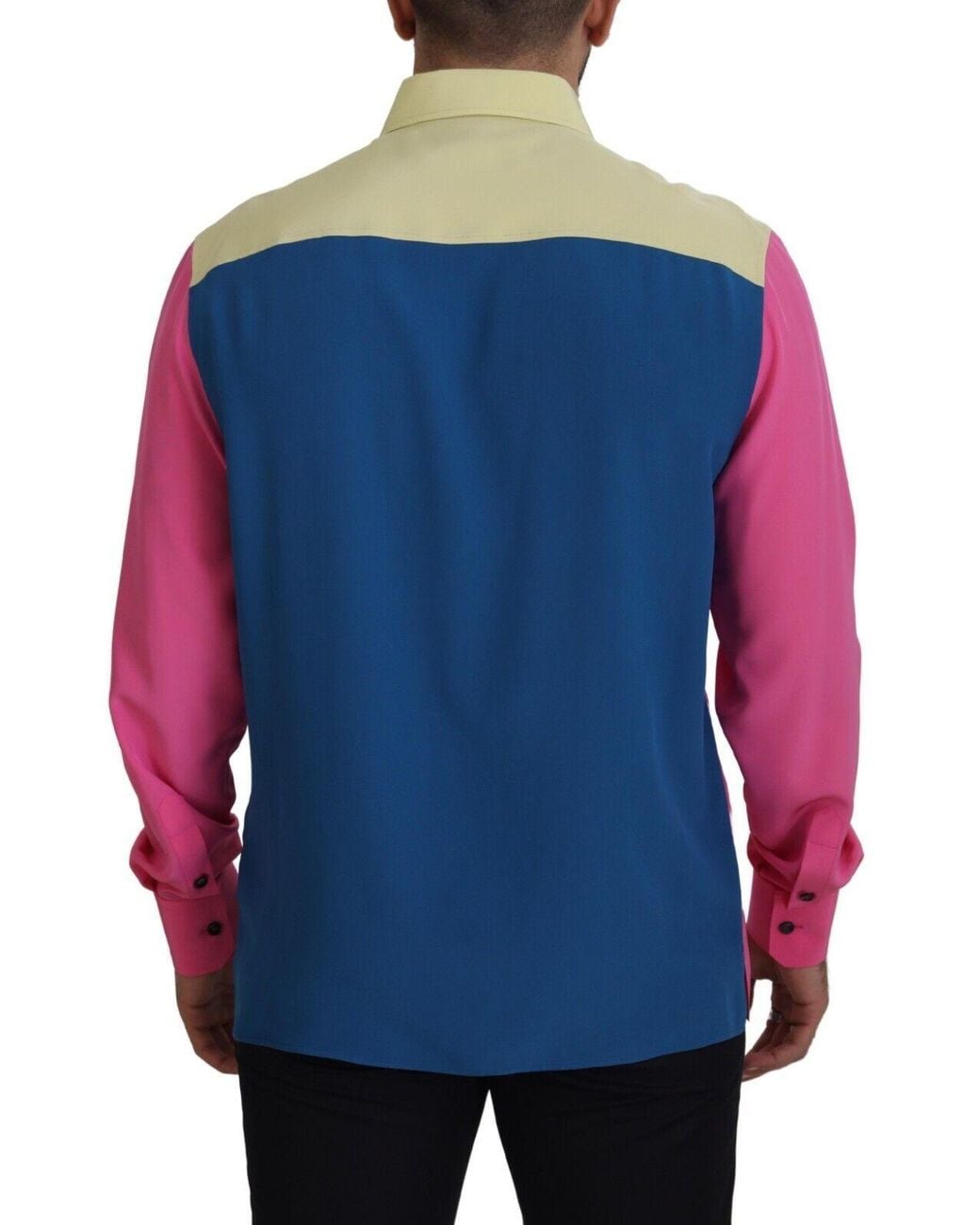 Dolce & Gabbana Pink Elegant Silk Button-Down Shirt for men