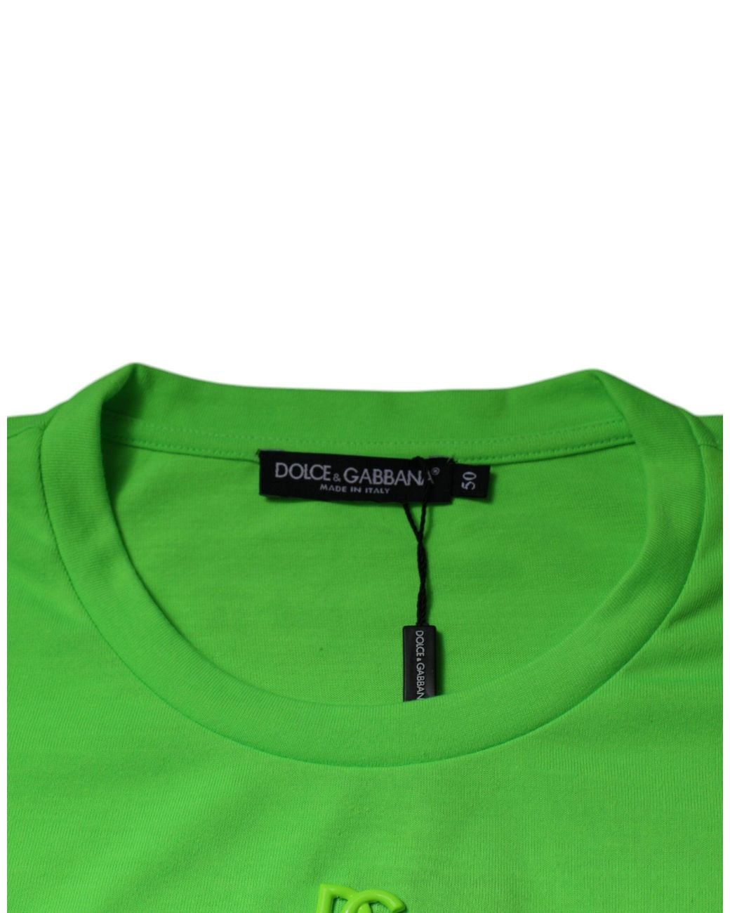 Dolce & Gabbana Green Dg Logo Tee Short Sleeve Crew Neck for men