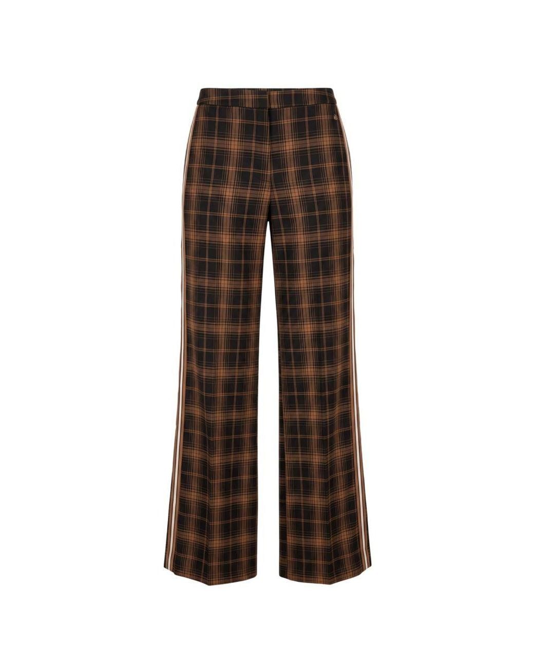 Trussardi Brown Black Polyester Pant