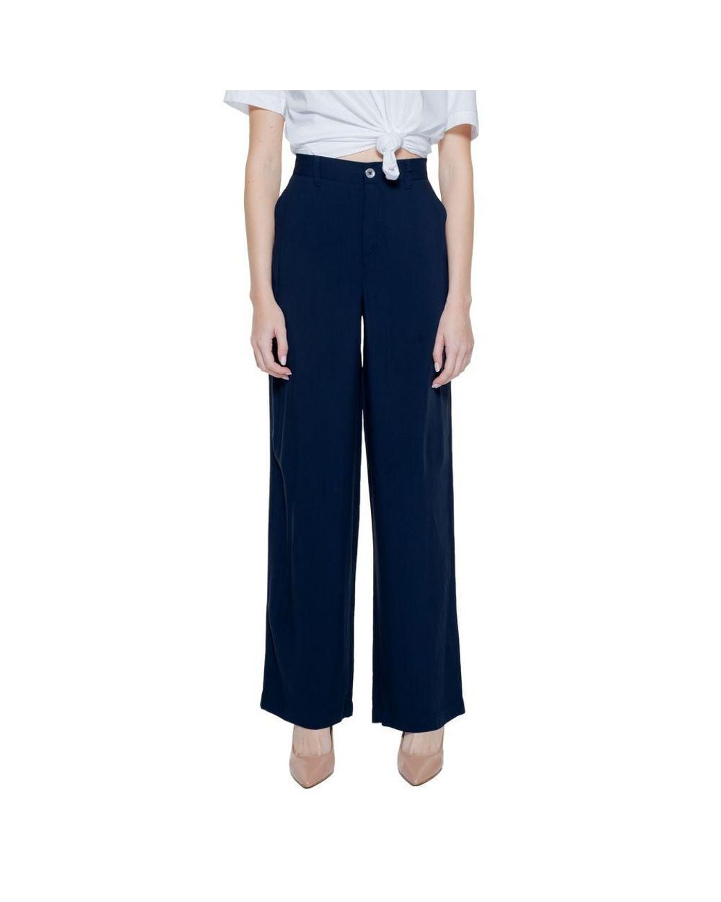 Street One Blue Viscose Casual Pants