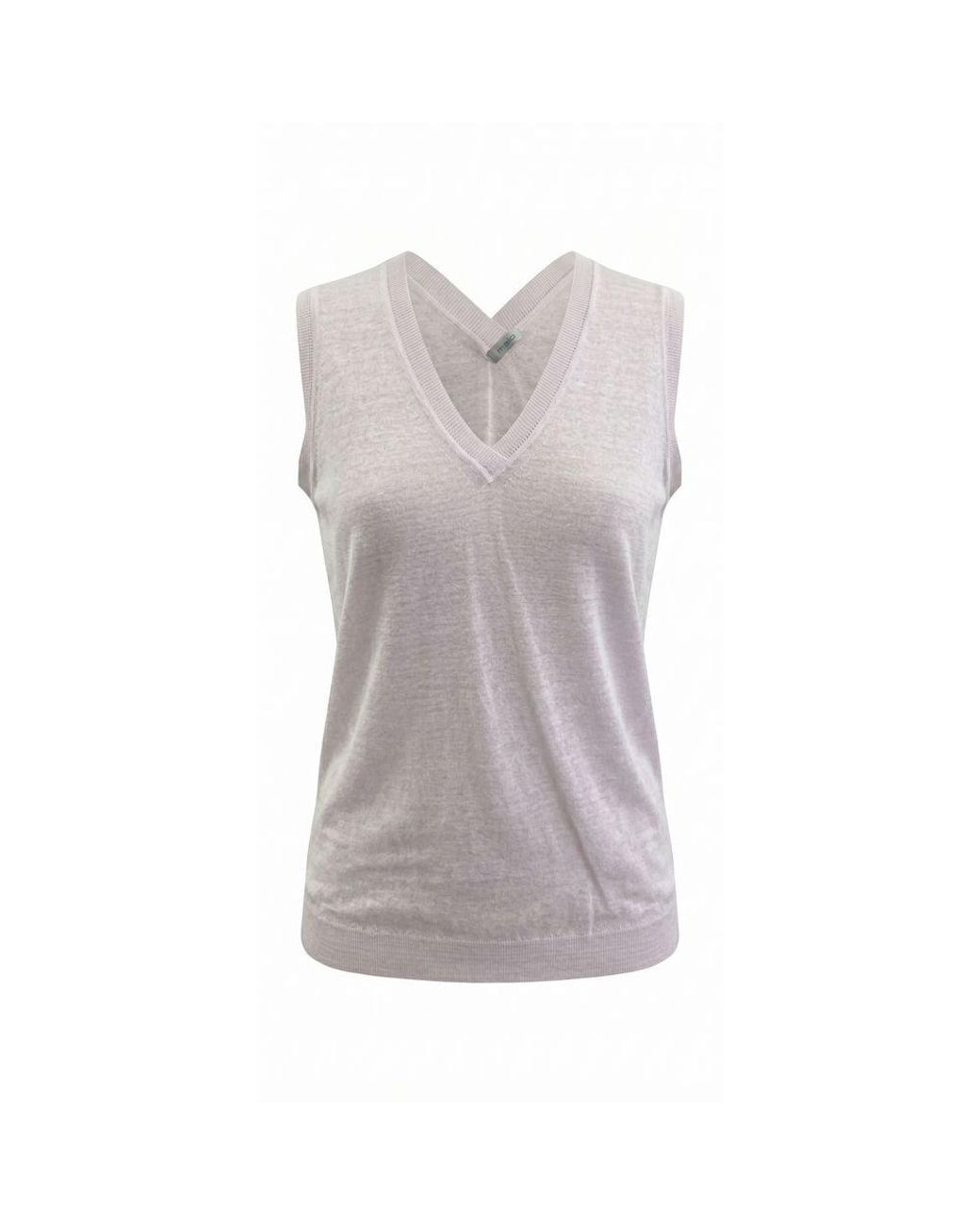 Malo Gray Pink Linen Tank