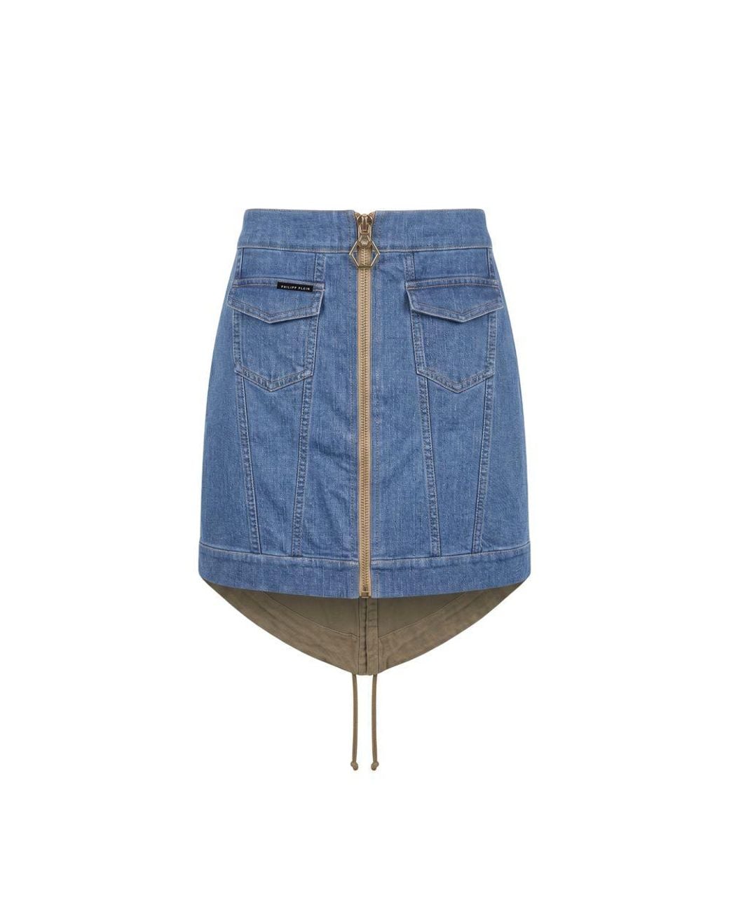 Philipp Plein Blue Cotton Skirt
