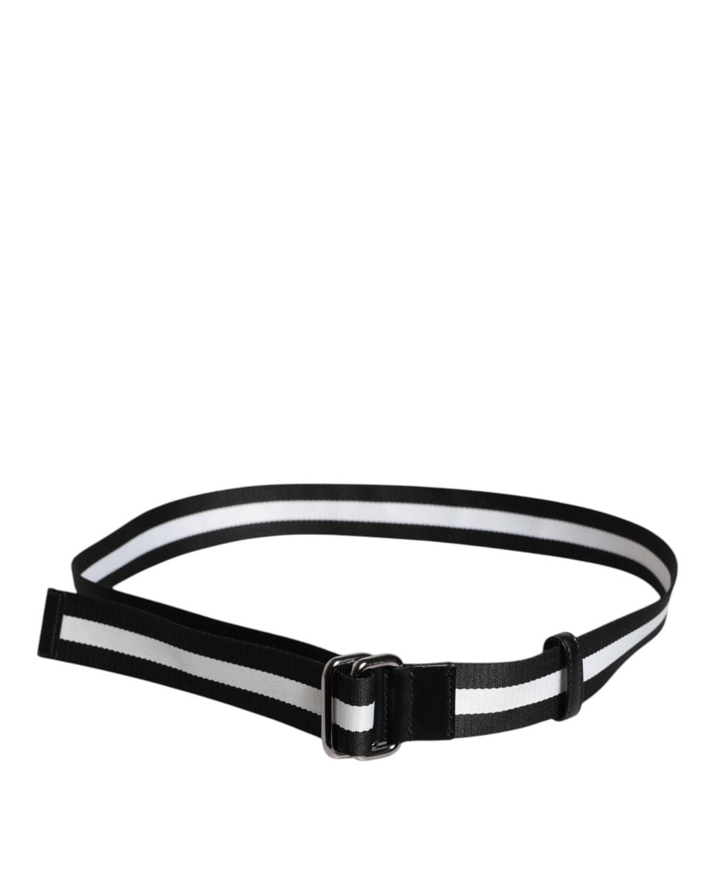 Dolce & Gabbana Black Logo Print Buckle Belt for men