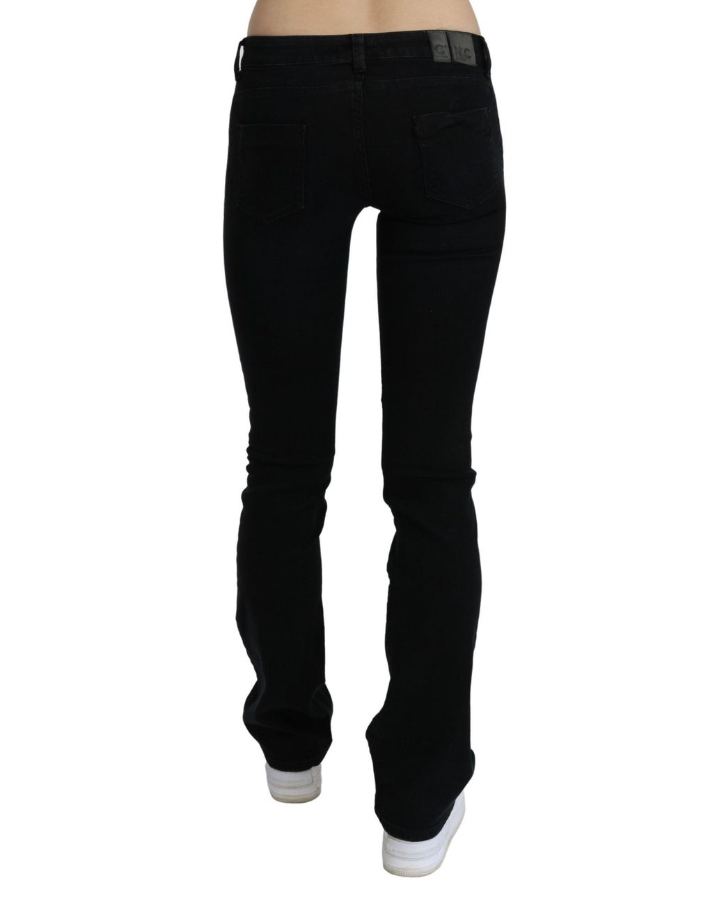 CoSTUME NATIONAL Low Waist Skinny Denim Cotton Jeans Black Pan70717