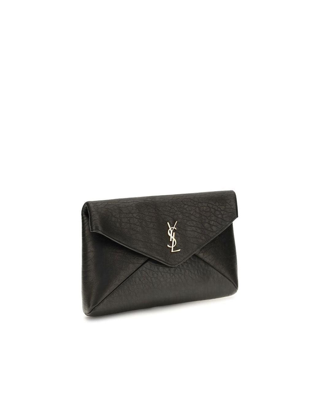 Saint Laurent Black Lamb Ovis Aries Clutch Bag
