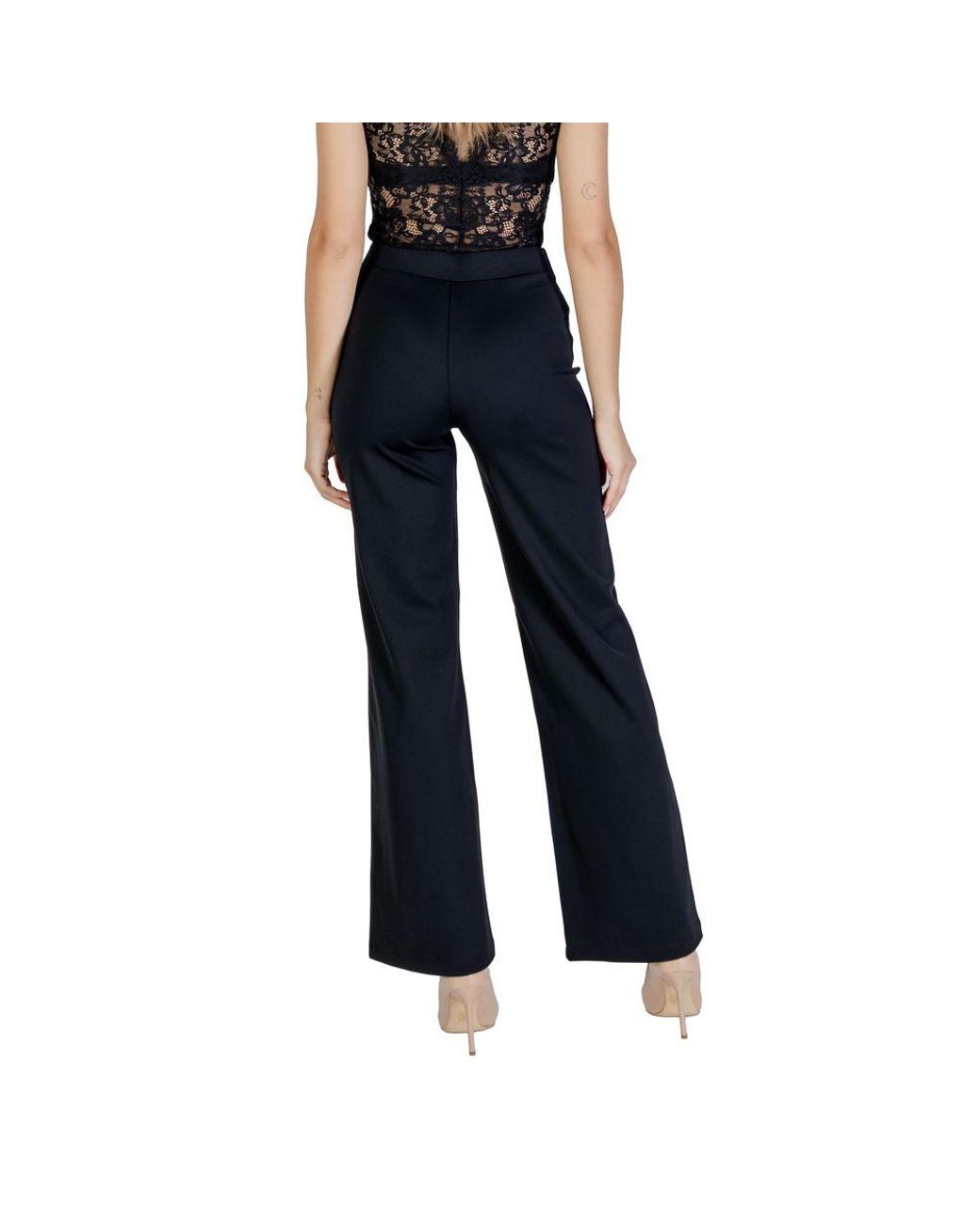 Guess Black Polyamide Flared Pants in Blue | Lyst UK