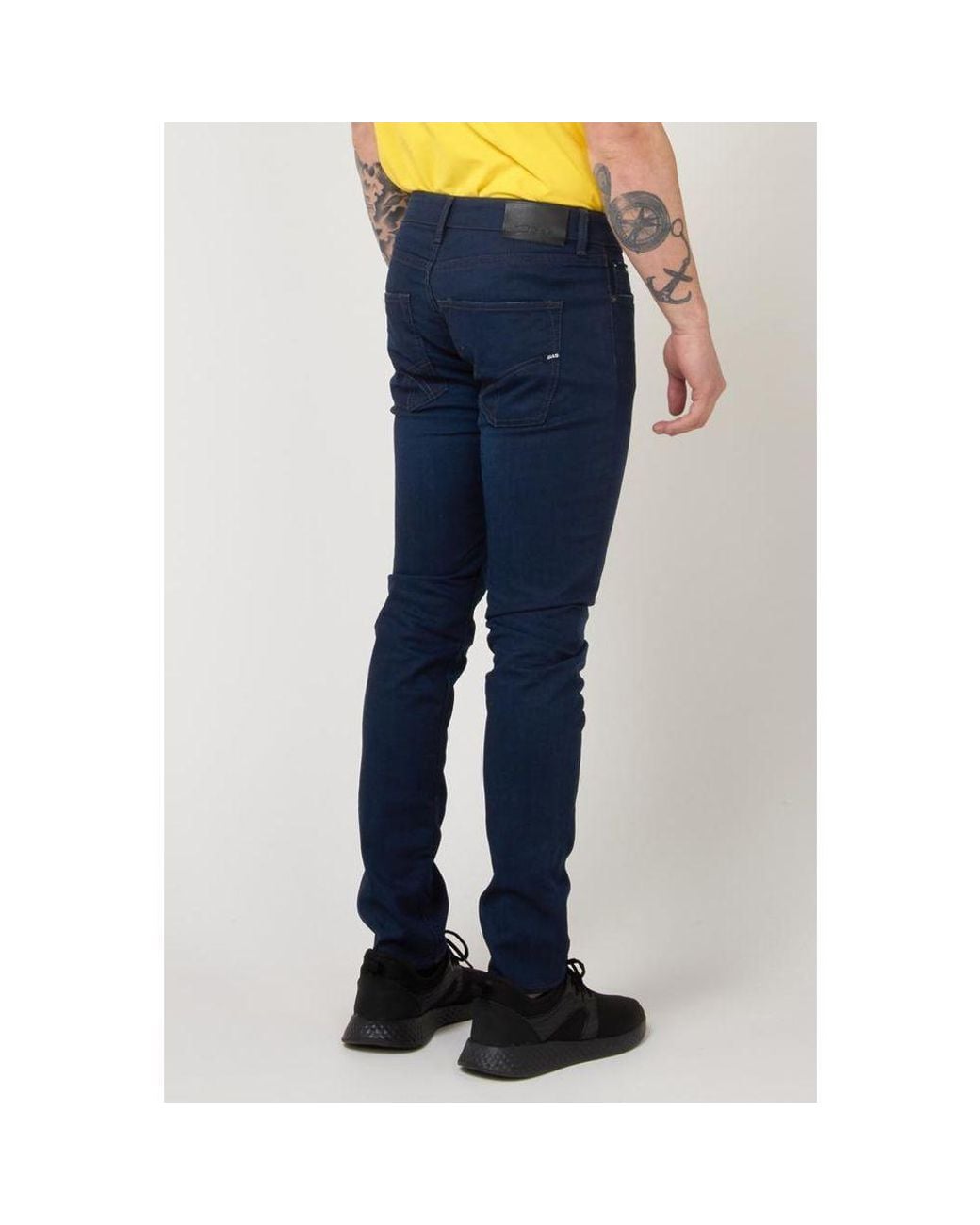 Gas Blue Cotton Slim Fit Jeans for men