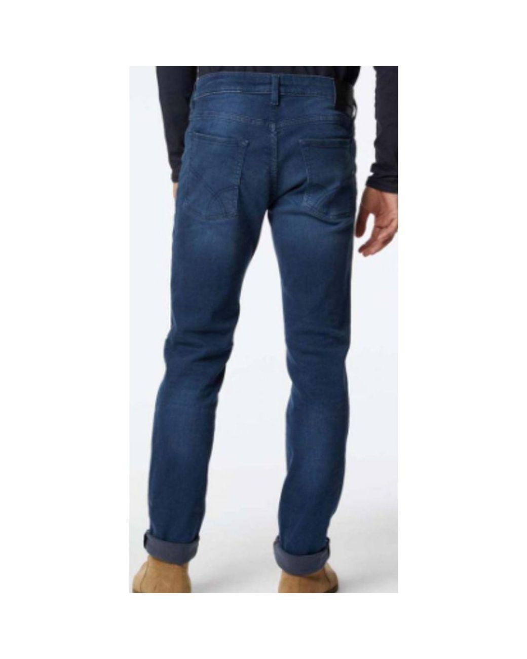 Gas Blue Cotton Slim Fit Jeans for men