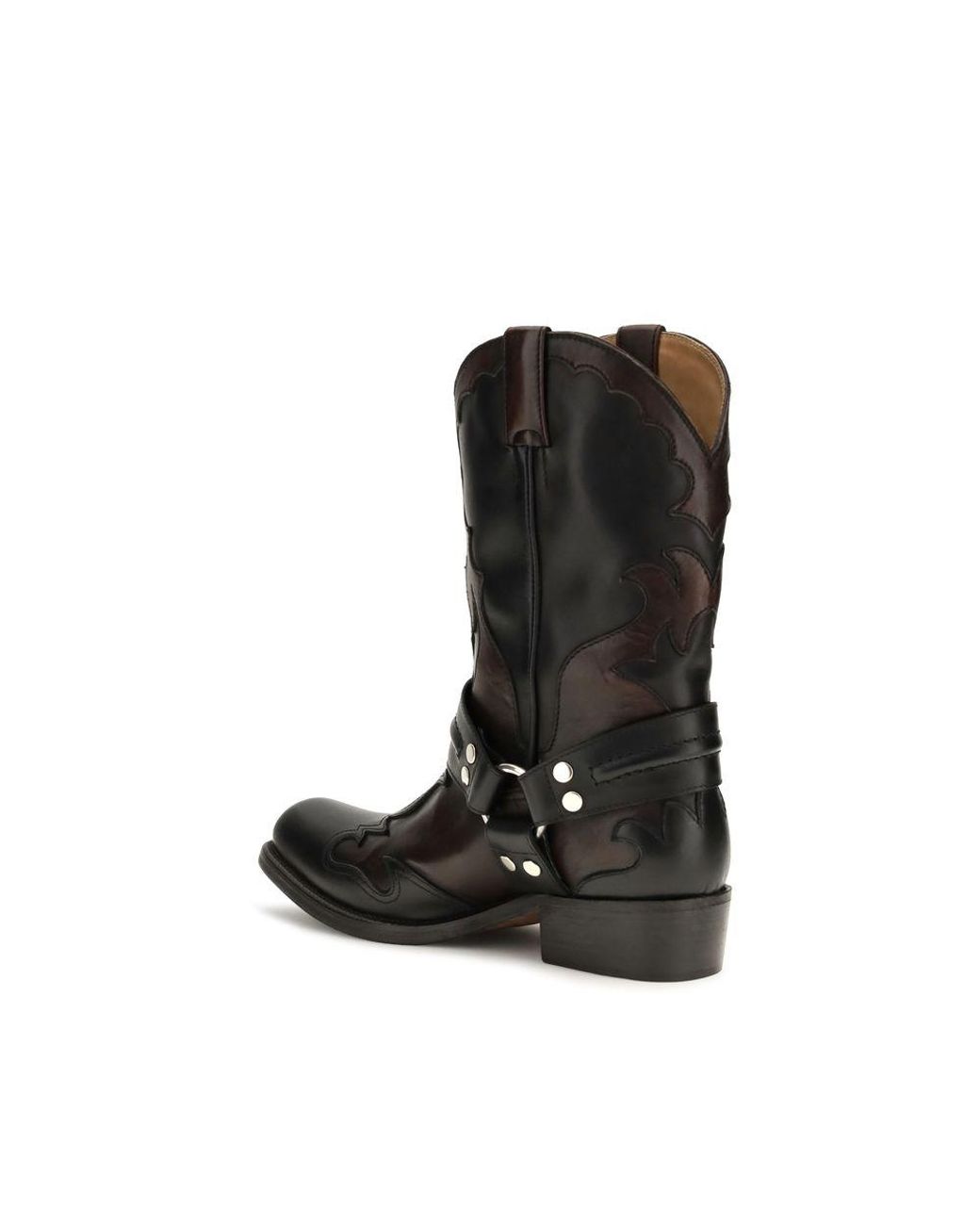 Versace Black Calf Leather Bos Taurus Ankle Boots