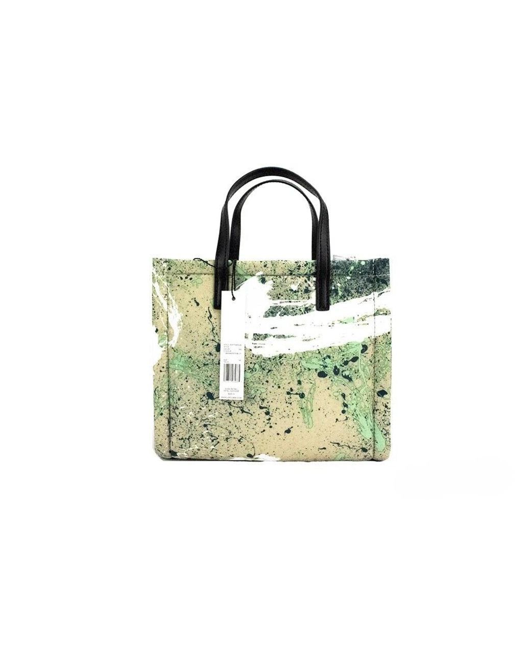 Marc Jacobs Green Mini Multi Splatter Paint Print Nylon Crossbody Tote Handbag