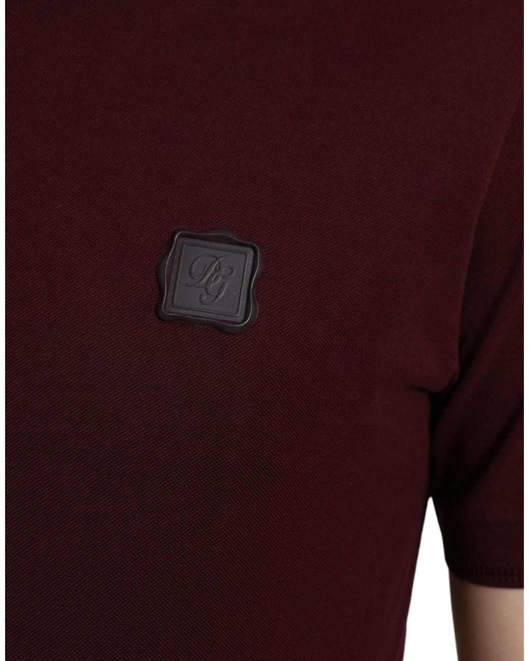 Dolce & Gabbana Red Elegant Cotton Blend Polo Tee for men