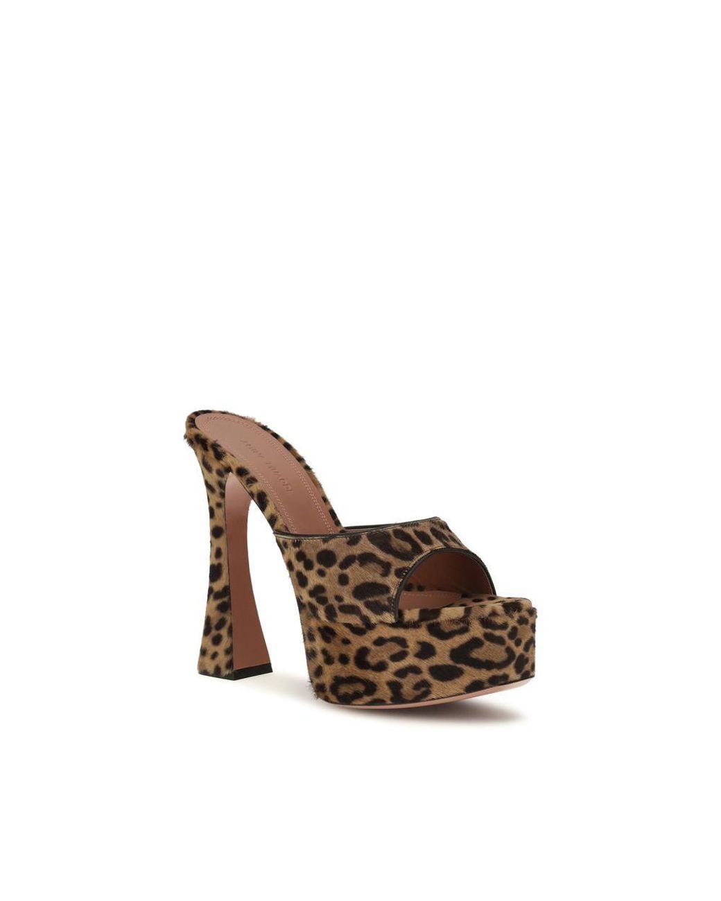 AMINA MUADDI Metallic Beige Calf Leather Bos Taurus Platform Sandals