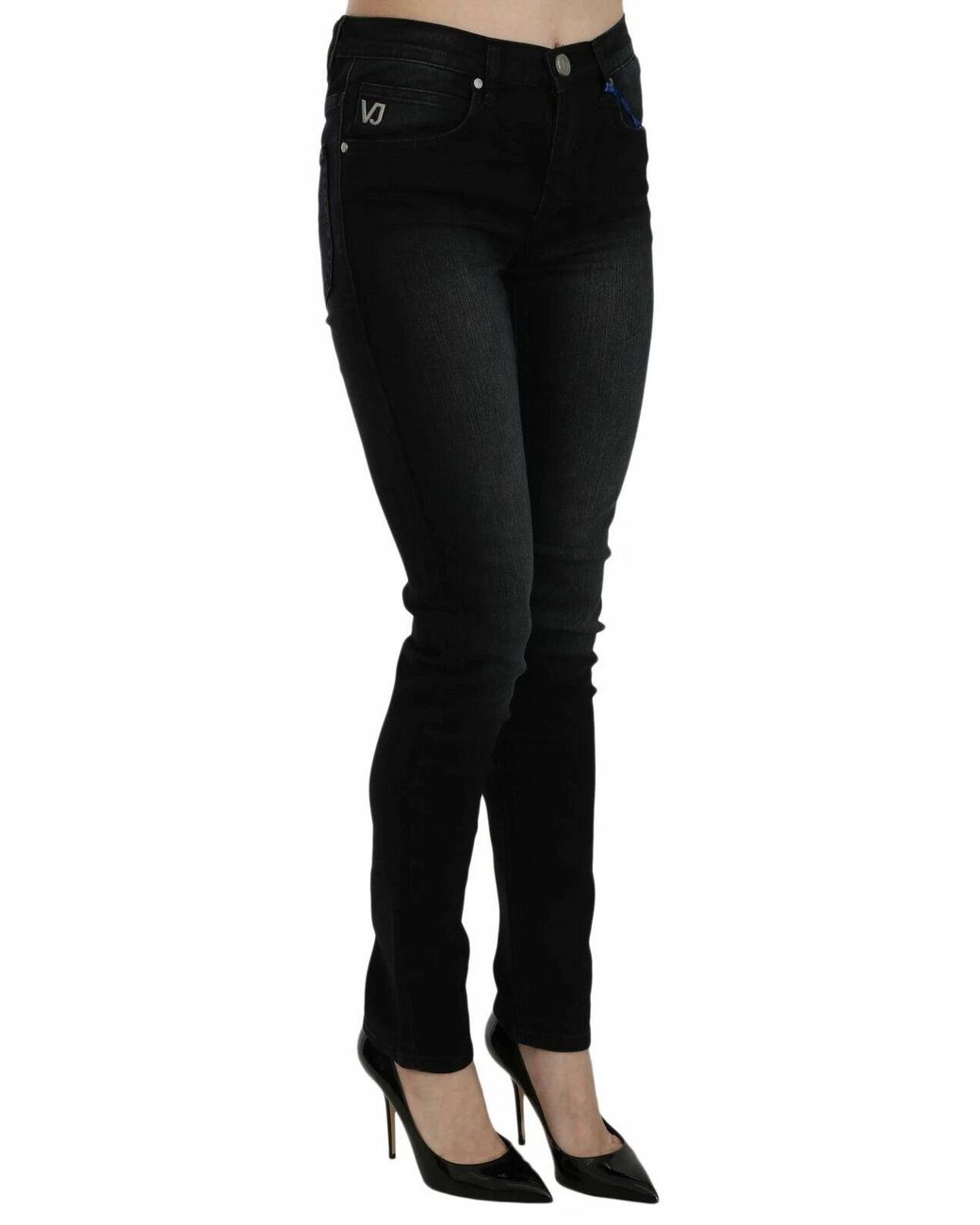 Versace Jeans Couture Dark Black Dora Slim Fit Denim Pants
