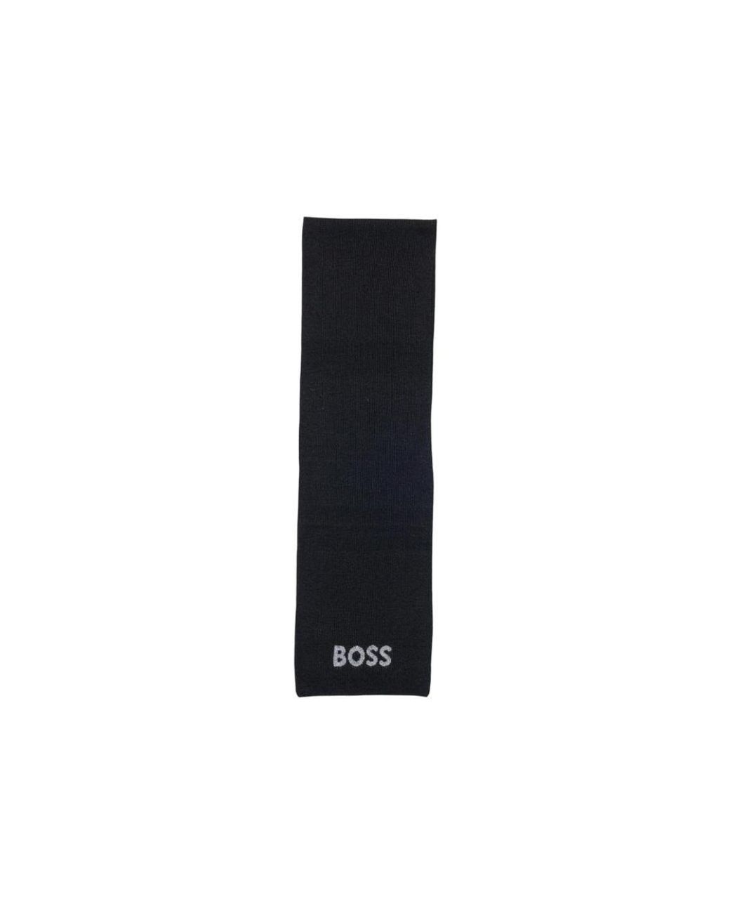 Boss Black Polyacrylic Scarf for men