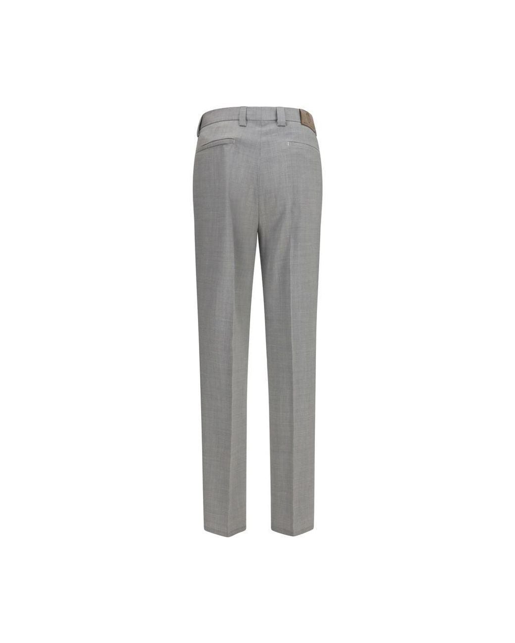 Brunello Cucinelli Gray Wool Oves Aries Dress Pants for men