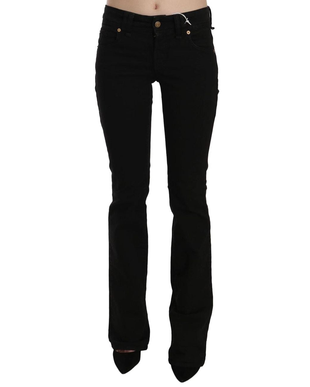John Galliano Black Low Waist Slim Leg Skinny Denim Casual Pants Jeans