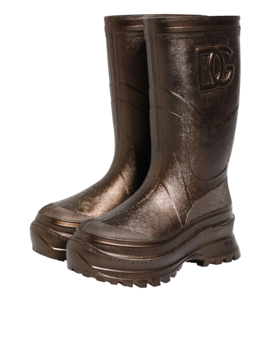Dolce & Gabbana Brown Rubber Tall Boots