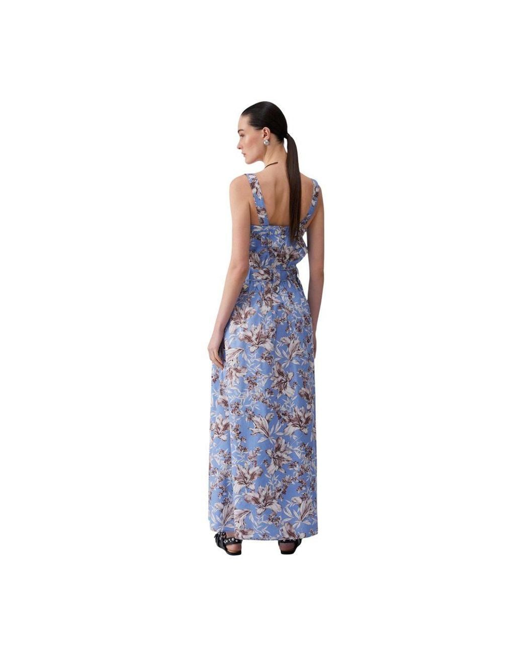 Liu Jo Blue Cotton Long Dress