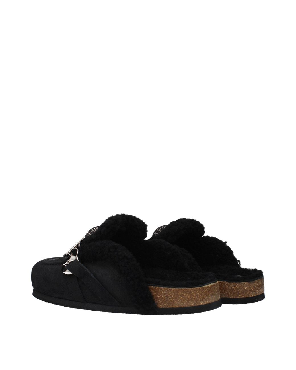 J.W. Anderson Black Leather Slippers for men