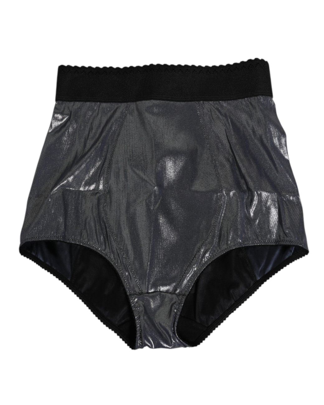 Dolce & Gabbana Black Silk Stretch Slip Girdle Panty Underwear 01+Polyester Film Fiber+Se Clothing