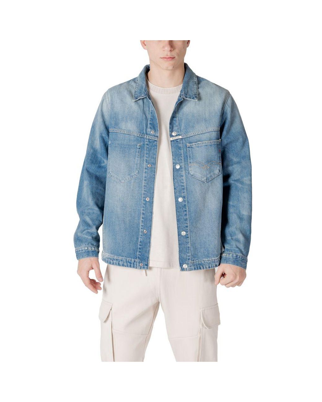Replay Blue Cotton Shirt for men