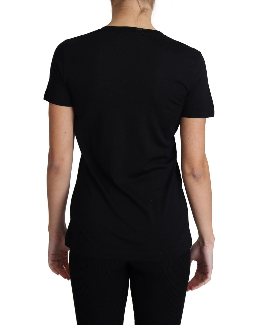 Dolce & Gabbana Black Elegant Wool Round Neck T-Shirt