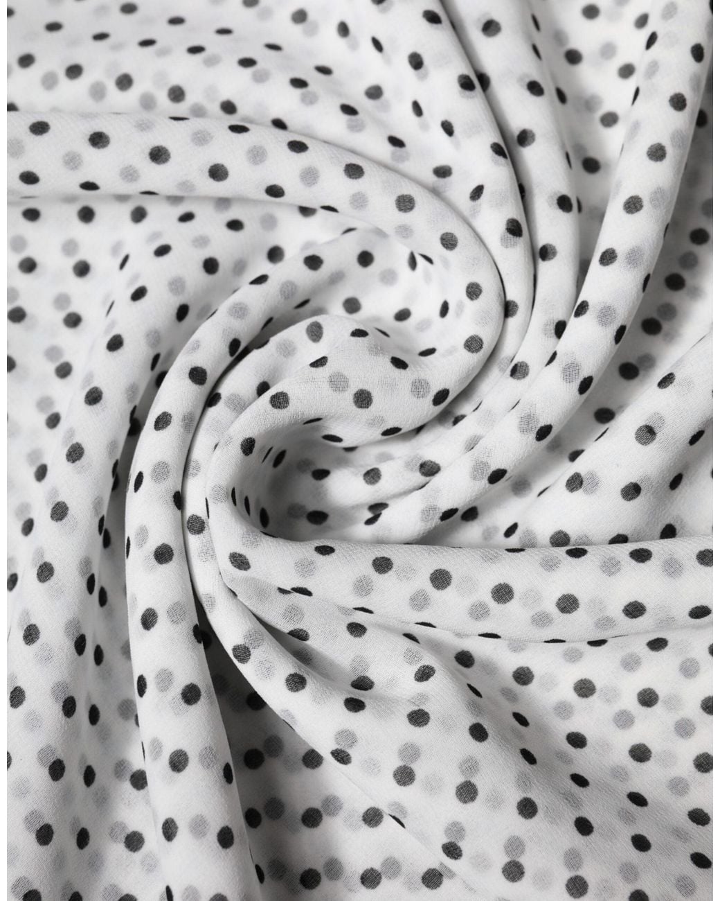 Dolce & Gabbana Gray Polka Dots Polyester Wrap Shawl Scarf