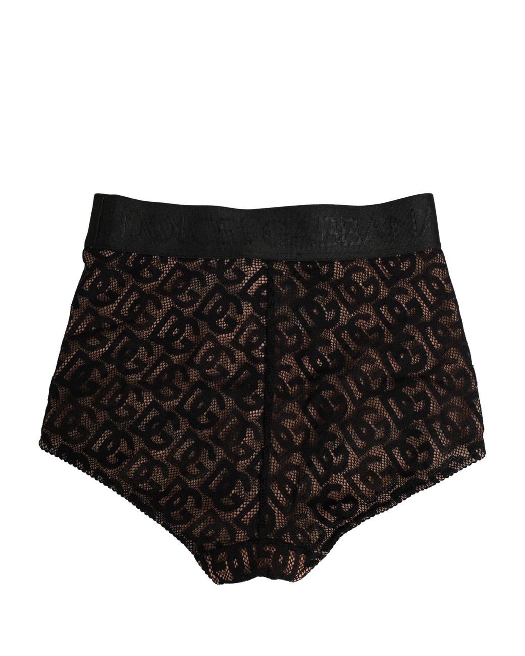 Dolce & Gabbana Black Cotton Dg Logo High Waist Girdle Underwear Elastane Nylon Clothing