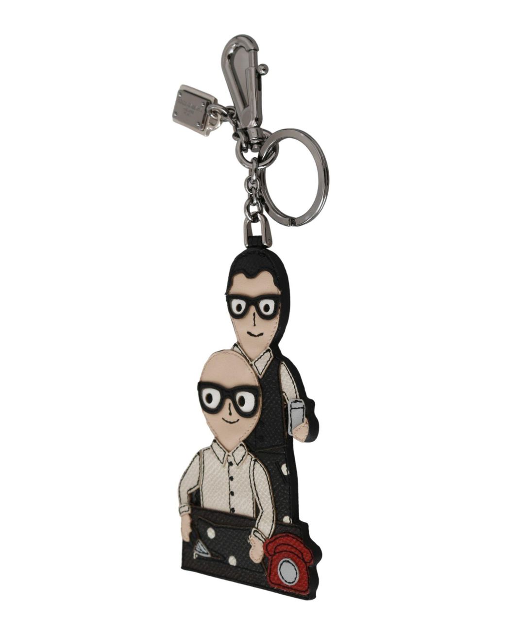 Dolce & Gabbana Black Elegant Tricolor Leather Keychain