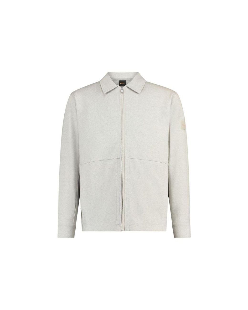 Boss White Gray Cotton Sweatshirt for men