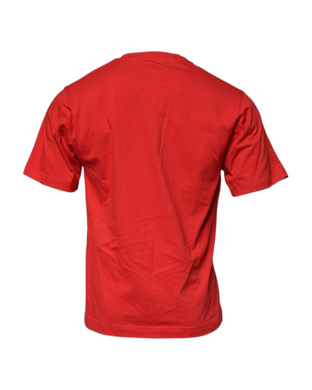 Dolce & Gabbana Red Dg Logo Patch Cotton Crew Neck T for men
