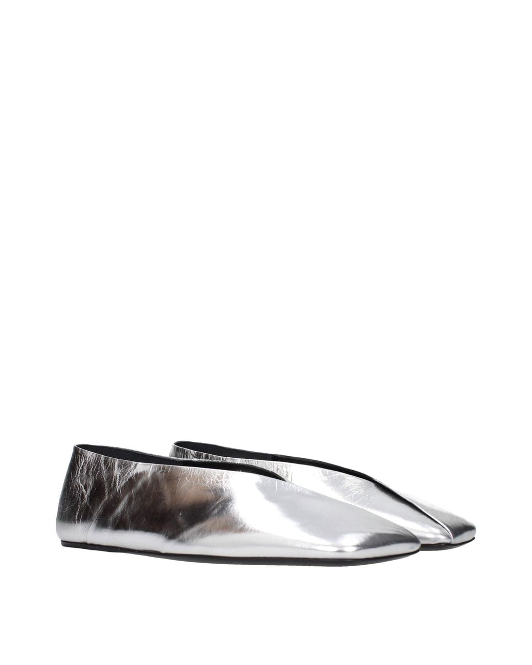 Jil Sander White Leather Ballet Flats