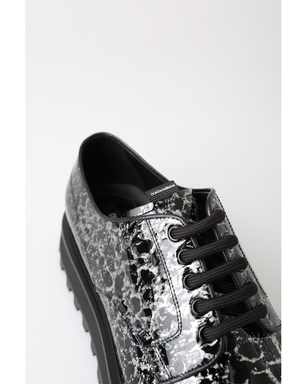 Dolce & Gabbana Black Derby Patent Leather Shoes for men