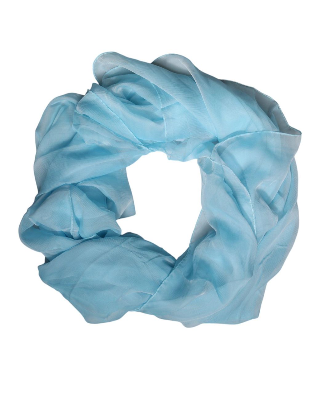 Dolce & Gabbana Blue Silk Rectangle Wrap Shawl Scarf